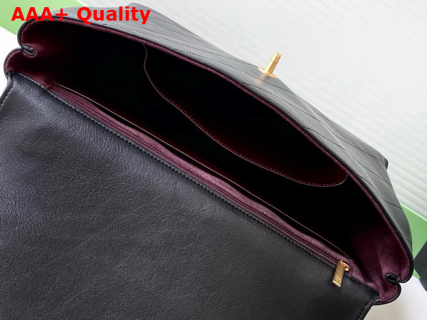 Chanel Maxi Flap Bag with Top Handle in Black Calfskin Gold Tone Metal AS5543 Replica