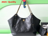 Chanel Maxi Shopping Bag Calfskin Gold Tone Metal Black AS5463 Replica