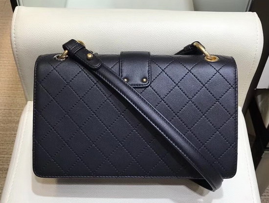 Chanel Medium Flap Bag in Black Calfskin Ruthenium Finish and Gold Tone Metal