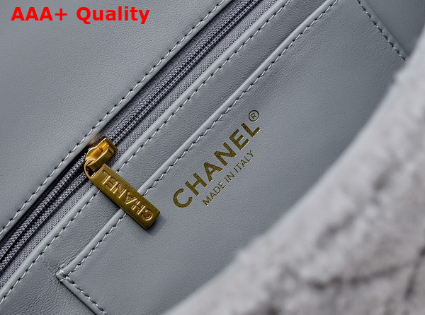 Chanel Medium Flap Bag in Grey Shearling Lambskin Replica