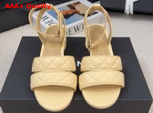 Chanel Medium Heel Sandal in Beige Lambskin G46429 Replica