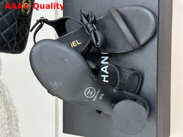 Chanel Medium Heel Sandals in Black Lambskin G46192 Replica