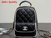 Chanel Mini Backpack in Black and White Lambskin AP4514 Replica