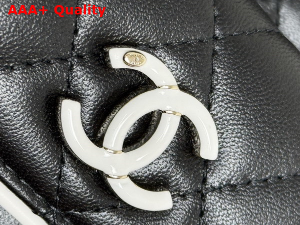 Chanel Mini Backpack in Black and White Lambskin AP4514 Replica