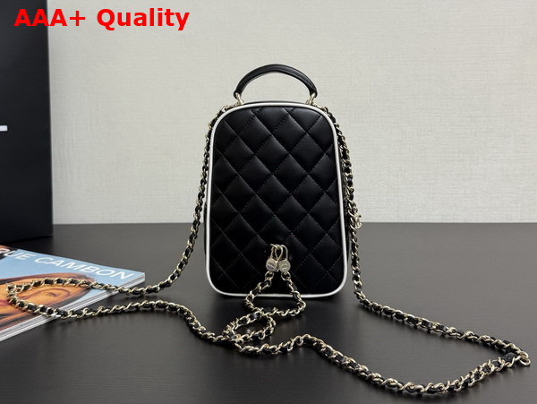 Chanel Mini Backpack in Black and White Lambskin AP4514 Replica