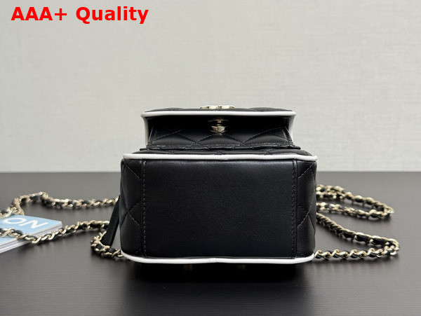 Chanel Mini Backpack in Black and White Lambskin AP4514 Replica