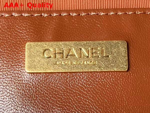 Chanel Mini Bag with Top Handle in Brown Shiny Lambskin with Gold Tone Metal AS4958 Replica