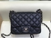 Chanel Mini Caviar Flap Bag in Black with Silver Hardware