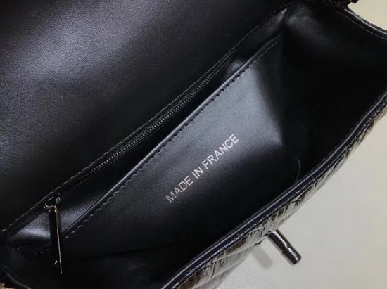 Chanel Mini Chevron Flap Bag in Black Patent Leather