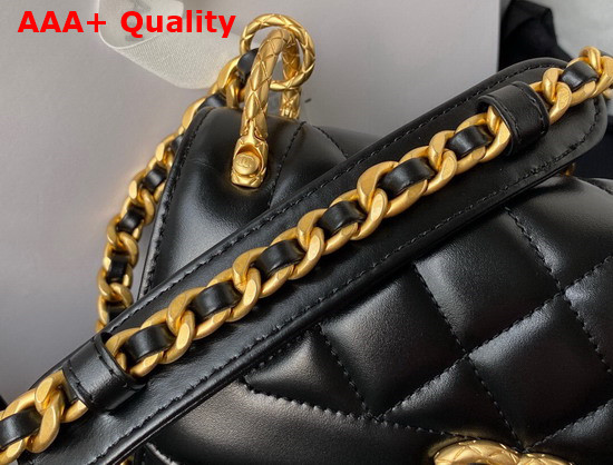 Chanel Mini Flap Bag Calfskin Gold Tone Metal Black Ref AS2714 Replica