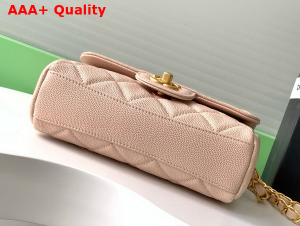 Chanel Mini Flap Bag Grained Calfskin Gold Tone Metal Beige AS5239 Replica