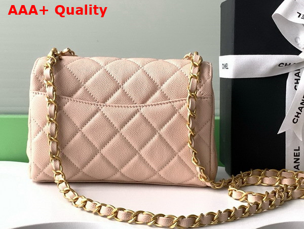 Chanel Mini Flap Bag Grained Calfskin Gold Tone Metal Beige AS5239 Replica