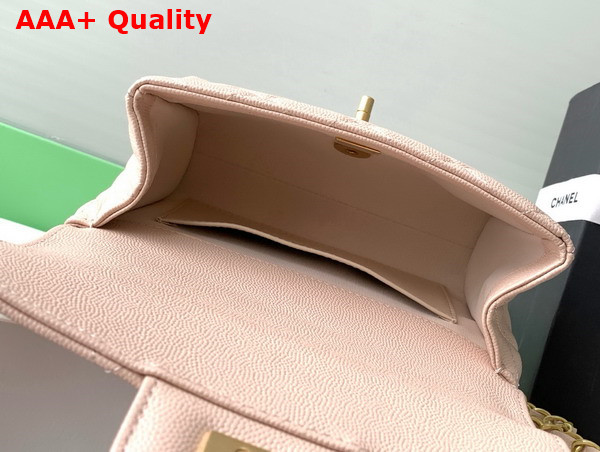 Chanel Mini Flap Bag Grained Calfskin Gold Tone Metal Beige AS5239 Replica
