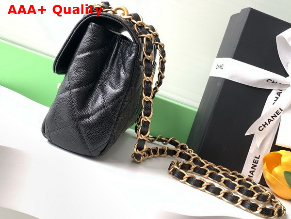 Chanel Mini Flap Bag Grained Calfskin Gold Tone Metal Black AS5239 Replica