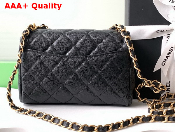 Chanel Mini Flap Bag Grained Calfskin Gold Tone Metal Black AS5239 Replica
