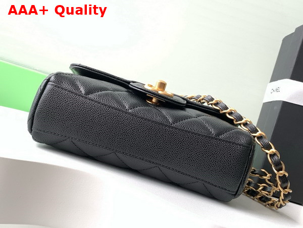 Chanel Mini Flap Bag Grained Calfskin Gold Tone Metal Black AS5239 Replica