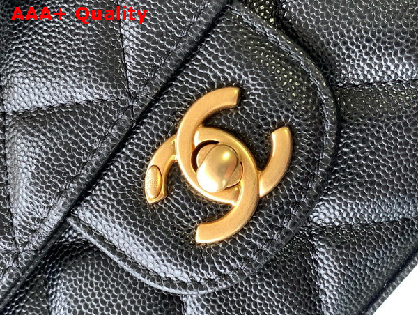 Chanel Mini Flap Bag Grained Calfskin Gold Tone Metal Black AS5239 Replica