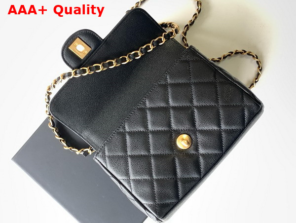 Chanel Mini Flap Bag Grained Calfskin Gold Tone Metal Black AS5239 Replica