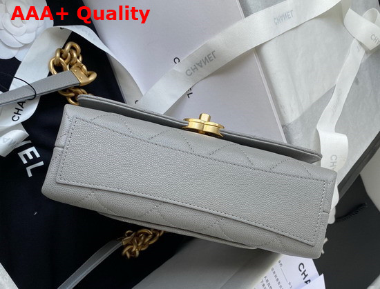 Chanel Mini Flap Bag Grained Calfskin Gold Tone Metal Grey AS2711 Replica