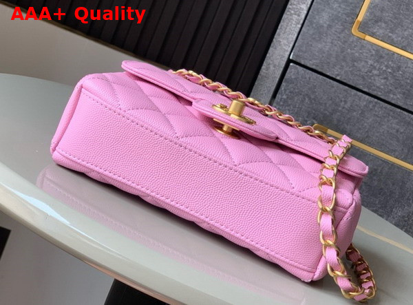 Chanel Mini Flap Bag Grained Calfskin Gold Tone Metal Pink AS5239 Replica