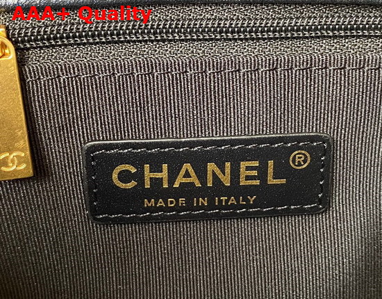 Chanel Mini Flap Bag Iridescent Grained Calfskin Gold Tone Metal Black Ref AS2855 Replica