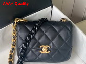 Chanel Mini Flap Bag Lambskin Gold Tone Lacquered Metal Black Ref AS3205 Replica