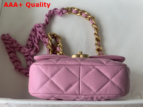 Chanel Mini Flap Bag Lambskin Gold Tone Lacquered Metal Pink Ref AS3205 Replica