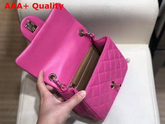 Chanel Mini Flap Bag Lambskin Gold Tone Metal Pink AS1786 Replica