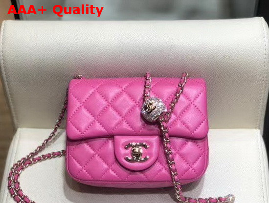 Chanel Mini Flap Bag Lambskin Gold Tone Metal Pink AS1786 Replica