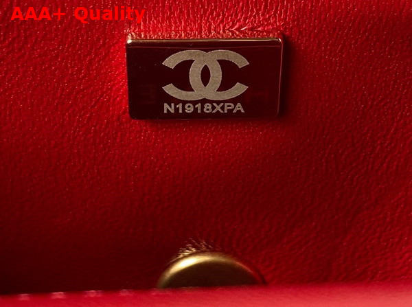 Chanel Mini Flap Bag Red Lambskin and Enamel AS3442 Replica