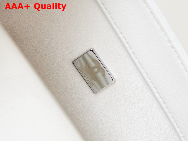 Chanel Mini Flap Bag Sequins and Black Metal White and Black Replica