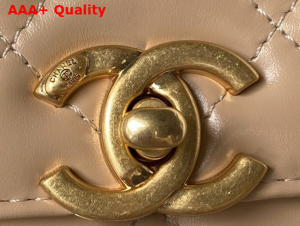 Chanel Mini Flap Bag in Beige Calfskin AS2615 Replica