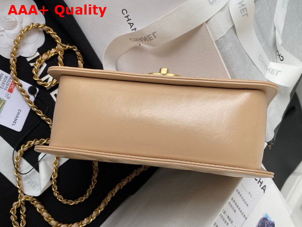 Chanel Mini Flap Bag in Beige Calfskin AS2615 Replica