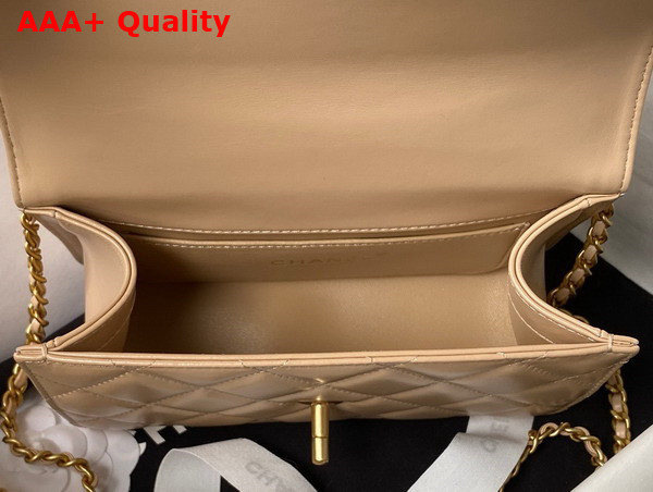Chanel Mini Flap Bag in Beige Calfskin AS2615 Replica