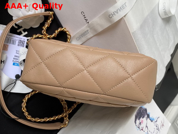 Chanel Mini Flap Bag in Beige Calfskin and Gold Metal AS4274 Replica