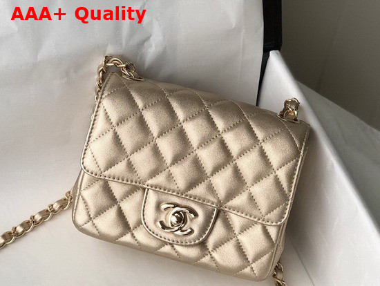 Chanel Mini Flap Bag in Metallic Gold Lambskin Replica
