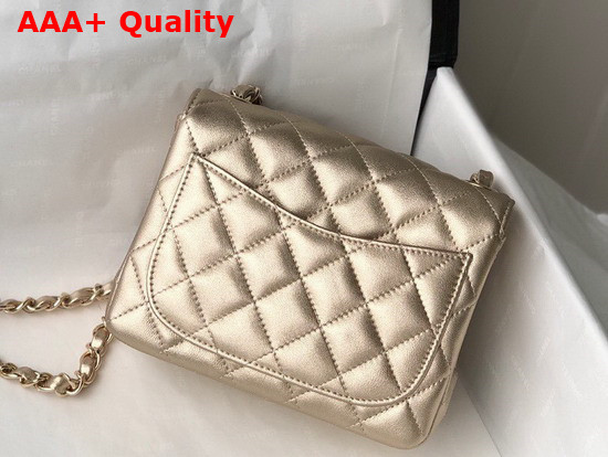 Chanel Mini Flap Bag in Metallic Gold Lambskin Replica