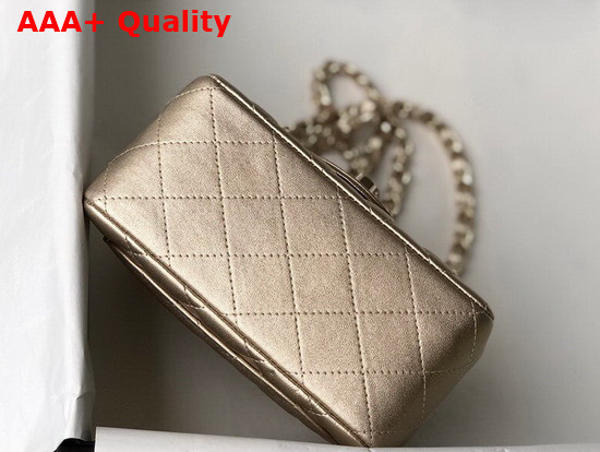 Chanel Mini Flap Bag in Metallic Gold Lambskin Replica