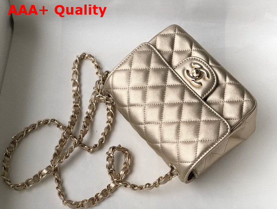 Chanel Mini Flap Bag in Metallic Gold Lambskin Replica