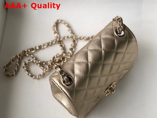 Chanel Mini Flap Bag in Metallic Gold Lambskin Replica