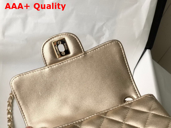 Chanel Mini Flap Bag in Metallic Gold Lambskin Replica