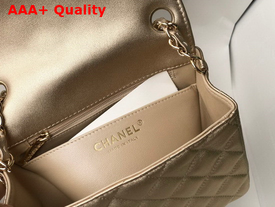 Chanel Mini Flap Bag in Metallic Gold Lambskin Replica