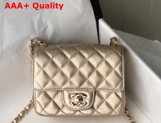 Chanel Mini Flap Bag in Metallic Gold Lambskin Replica