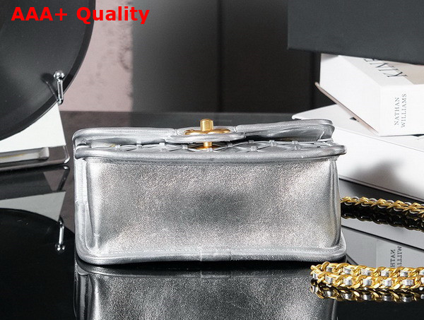 Chanel Mini Flap Bag in Silvery Metallized Braided Calfskin Gold Tone Metal AS4797 Replica