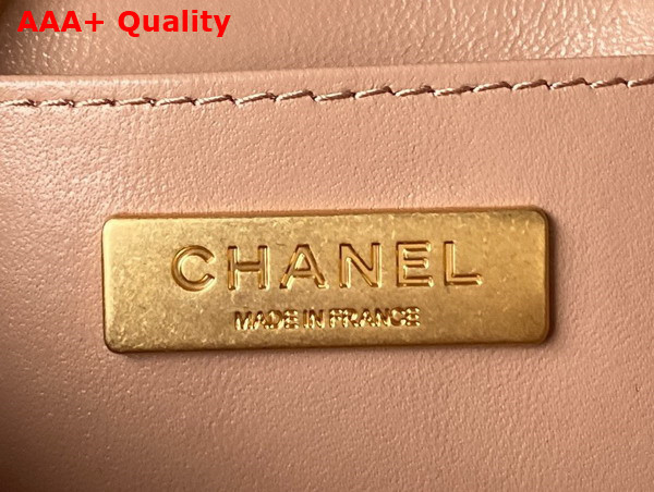 Chanel Mini Flap Bag with Top Handle Beige Lambskin Gold Tone Metal AS4035 Replica
