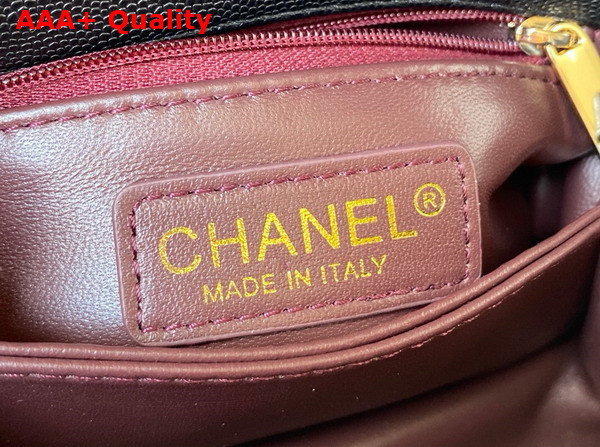 Chanel Mini Flap Bag with Top Handle Black Grained Calfskin Gold Tone Metal AS2215 Replica