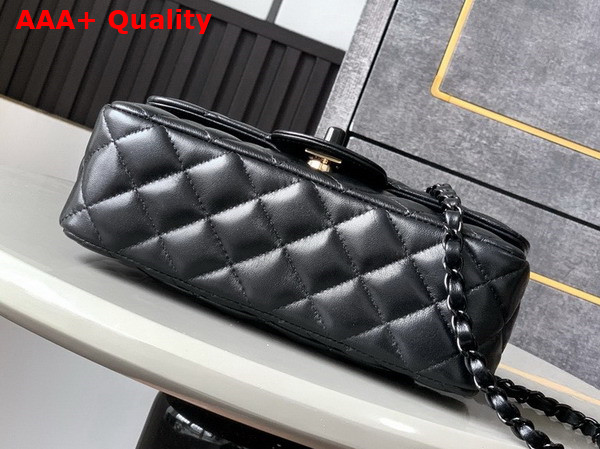 Chanel Mini Flap Bag with Top Handle Lambskin and Lacquered Metal Black AS5243 Replica