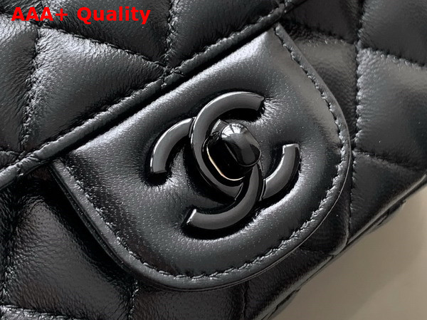 Chanel Mini Flap Bag with Top Handle Lambskin and Lacquered Metal Black AS5243 Replica