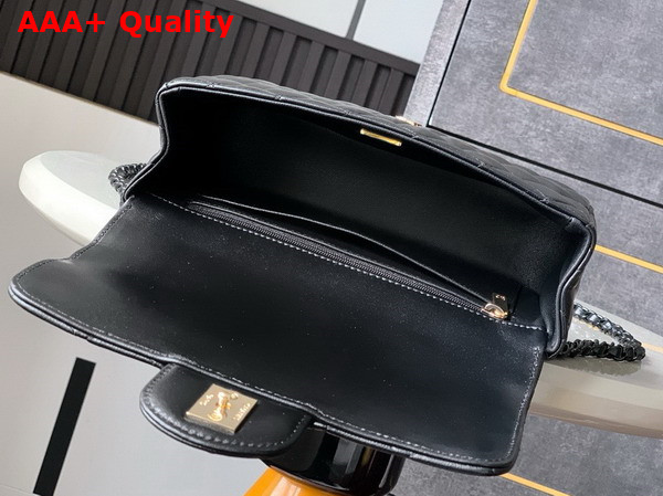 Chanel Mini Flap Bag with Top Handle Lambskin and Lacquered Metal Black AS5243 Replica