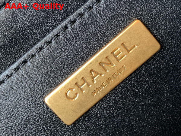 Chanel Mini Flap Bag with Top Handle in Black Lambskin Gold Tone Metal AS5354 Replica